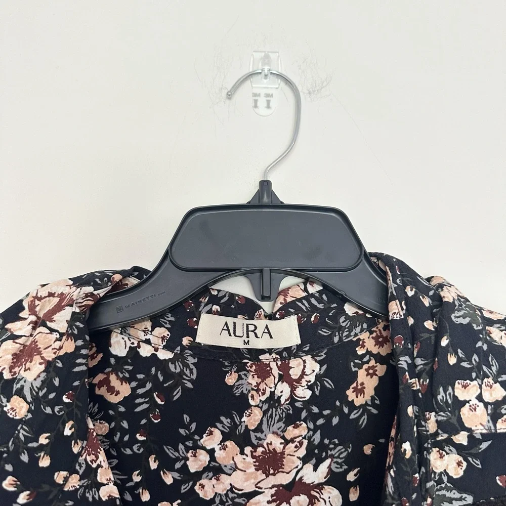 Aura Black Floral Midi Dress - Picture 4 of 5